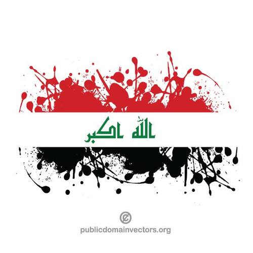 Bandeira do Iraque no paint respingos