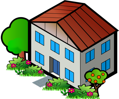 Vector illustraties van rode dak thuis