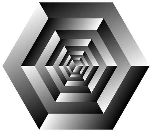 Drawing of rotating cube optical illusion