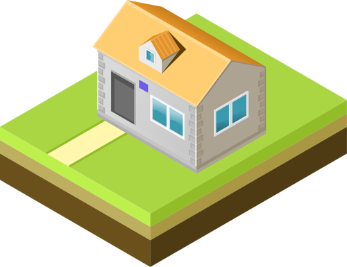 Vectorillustratie van gele dak thuis