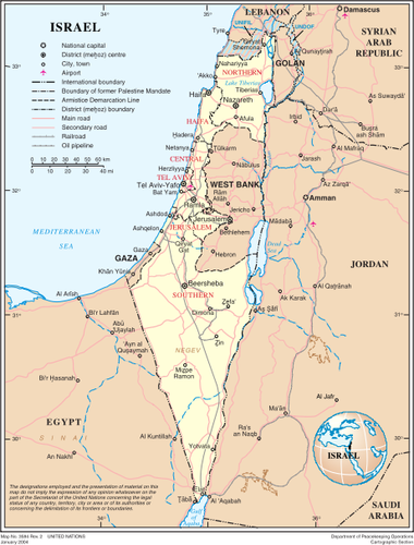 Mappa di immagine vettoriale di Israele
