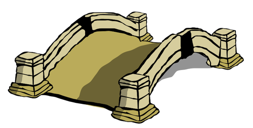 Ilustrasi vektor jembatan batu tua