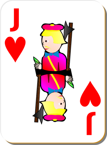 Jack of Hearts gaming kaart vector tekening