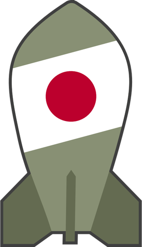 Dibujo de la hipotética bomba nuclear japonesa vectorial