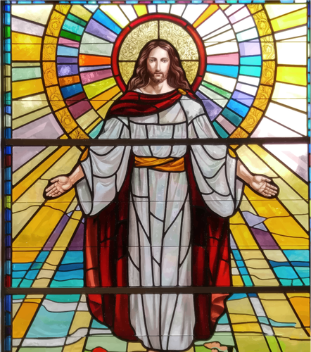 Ježíš, barevné sklo