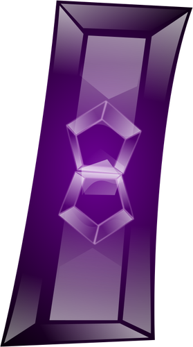 Disegno vettoriale di rettangolo forma gioiello viola