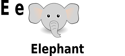 E untuk gajah