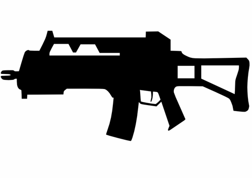 Imagen vectorial de silueta de rifle de asalto