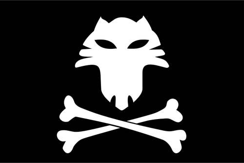 Katze-Piratenflagge