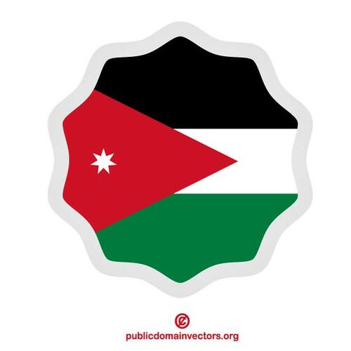 Etiqueta de la bandera de Jordania