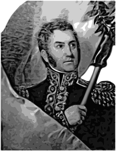 José de San Martín 肖像矢量图像