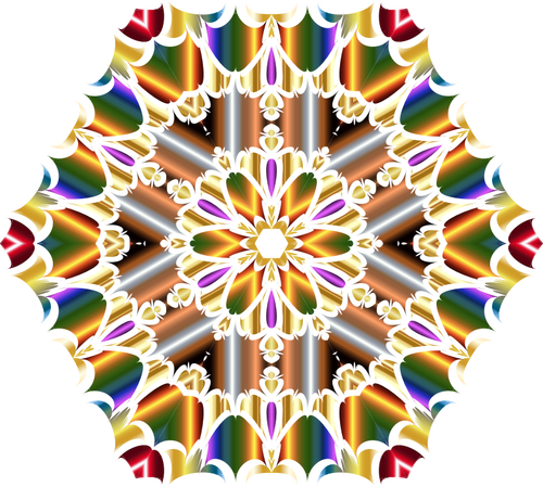 Vektorgrafikk utklipp av hectagonal neon blomst