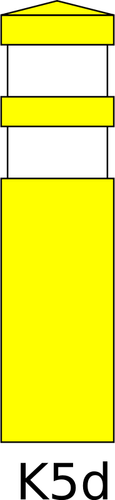 Vektor ilustrasi kuning lalu lintas diri mengangkat suar