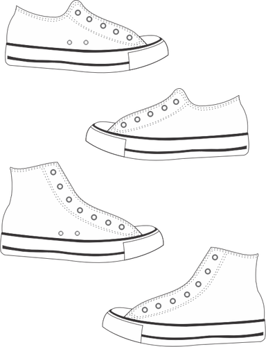 Botas e sapatos Keds vector imagem