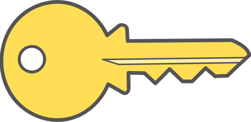 Keltaisen lukituksen avaimen vektorikuva