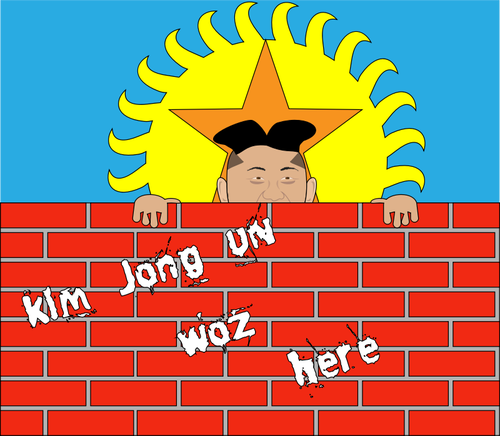 Ким Jong ООН woz здесь плакат векторная иллюстрация