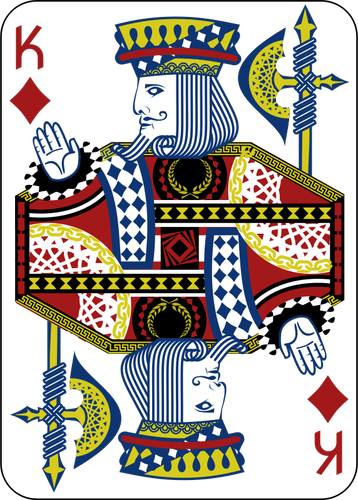 Ilustração em vetor cartão jogo rei de ouros
