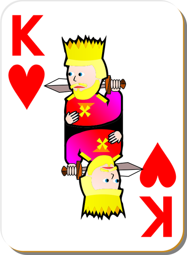 하트의 킹 게임 카드 벡터 드로잉