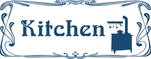 Klasický styl kuchyně dveře znamení vektorový obrázek