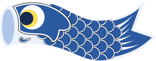 Clip art wektor z ciemnego niebieskiego Koinobori