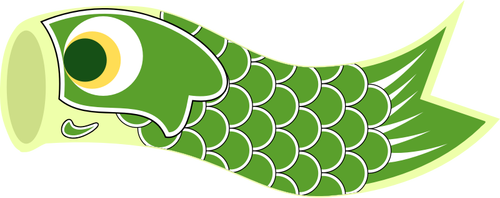 Vektorgrafiken von grünen Koinobori