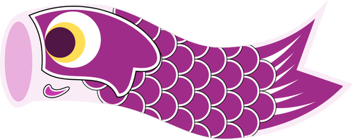 Vector afbeelding van paarse Koinobori