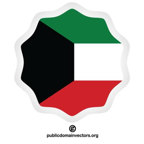 Etiqueta da bandeira do Kuwait