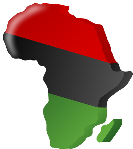 Gambijské vlajka ve tvaru Afriky Vektor Klipart