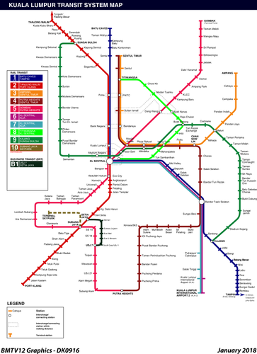 吉隆坡轨道交通地图