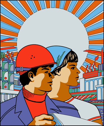 Disegno vettoriale di poster sovietici
