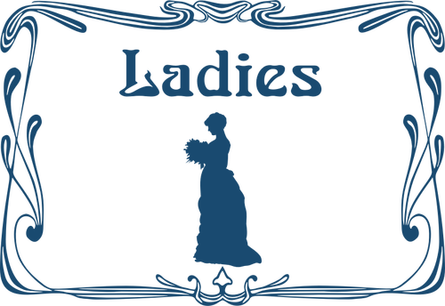 Door sign for ladies restroom vector illustration