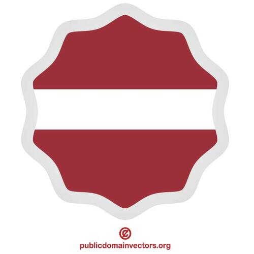 Letonya bayrağı ile etiket