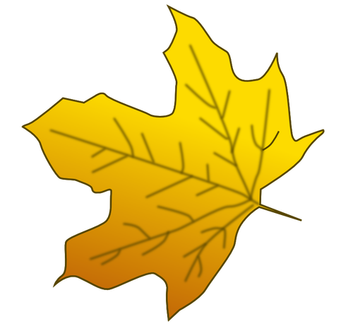 Желтый кленовый лист векторное изображение