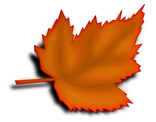 Naranja caída imagen vectorial de hoja