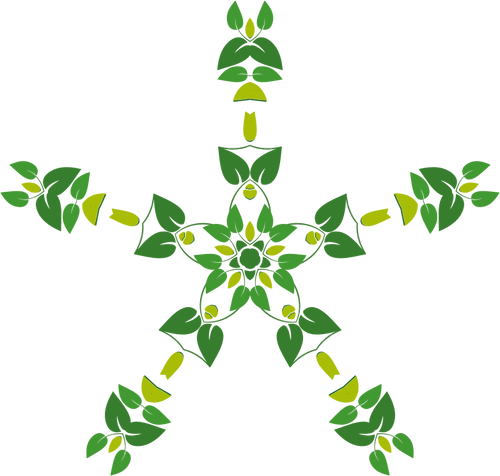 雪の結晶形の葉が多いパターン ベクトル描画