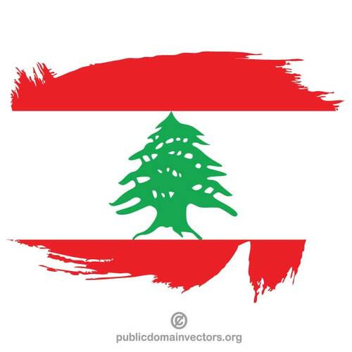 彩绘的国旗的黎巴嫩