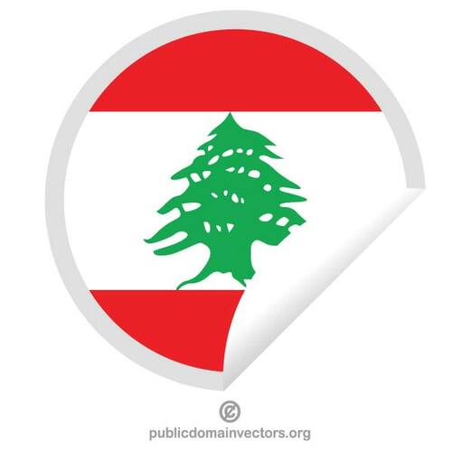 Stiker bendera Lebanon