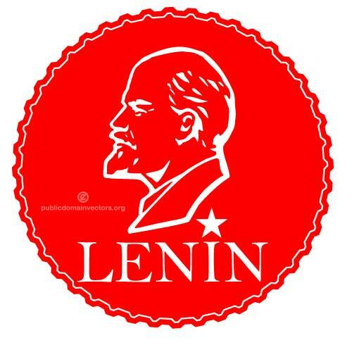 Красный значок с Ленина векторное изображение
