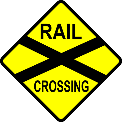 Spoor kruising verkeer bord vector afbeelding