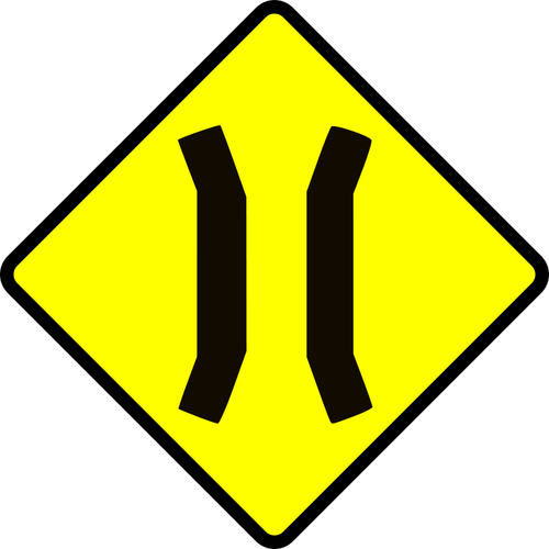 Jembatan hati-hati depan tanda vektor gambar