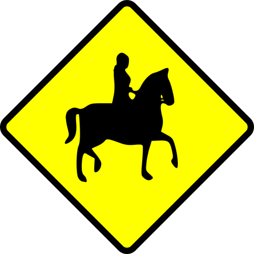 Hevosratsastajan varoitusmerkki vektorikuva
