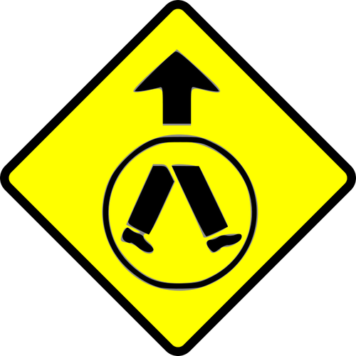 Знак Пешеходный переход осторожно векторное изображение