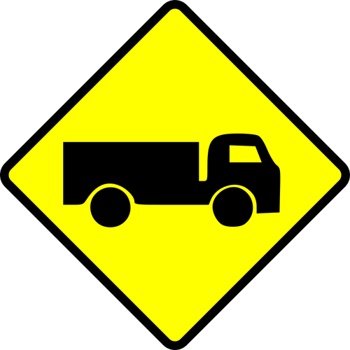 Hati-hati truk tanda vektor gambar
