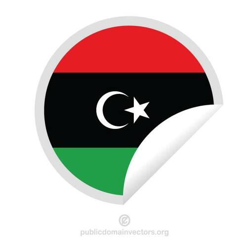 Etiqueta engomada de la bandera Libia
