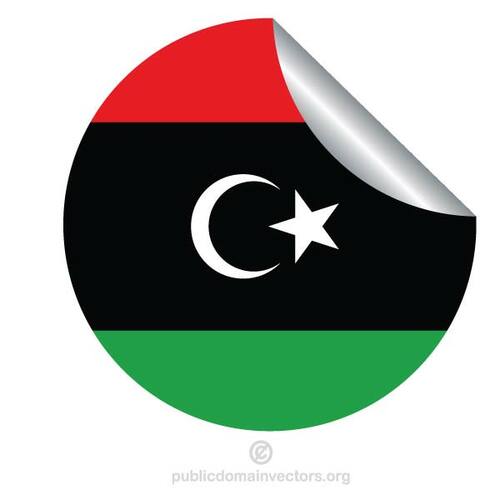 利比亚国旗圆贴纸