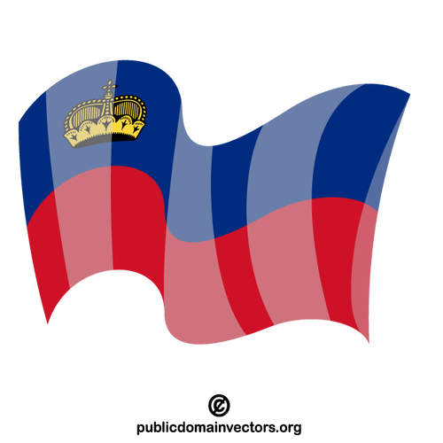 De vlag van de staat Liechtenstein