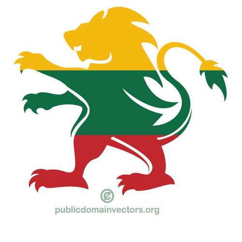 Drapeau de la Lituanie en forme de lion