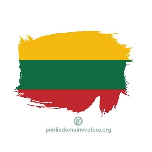 Bandiera lituana dipinta sulla superficie bianca