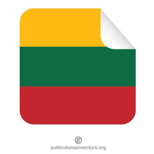 Etiqueta engomada cuadrada de la bandera de Lituania