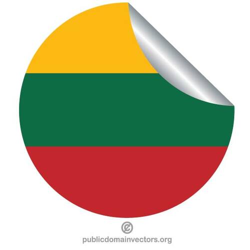Bandera Lituania redondo adhesivo